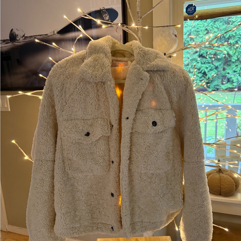 We The Free: Free People Cream Teddy Jacket
